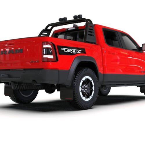 Rally Armor 21-25 Dodge Ram 1500 TRX Black UR Mud Flap - Red Logo