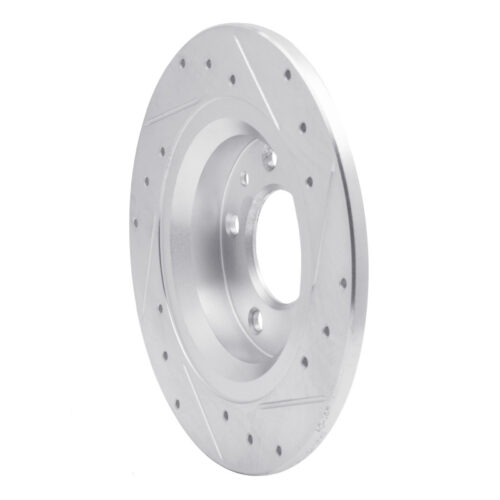 R1 Concepts for 98-15 Ford Fusion Rear Left Drilled & Slotted Silver Brake Rotor - Image 4