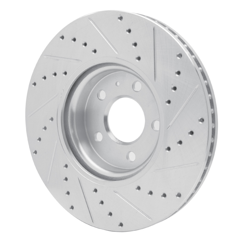 R1 Concepts for 11-17 Audi Q5 (Mexico) Front Left Drilled & Slotted Silver Brake Rotor - Image 4