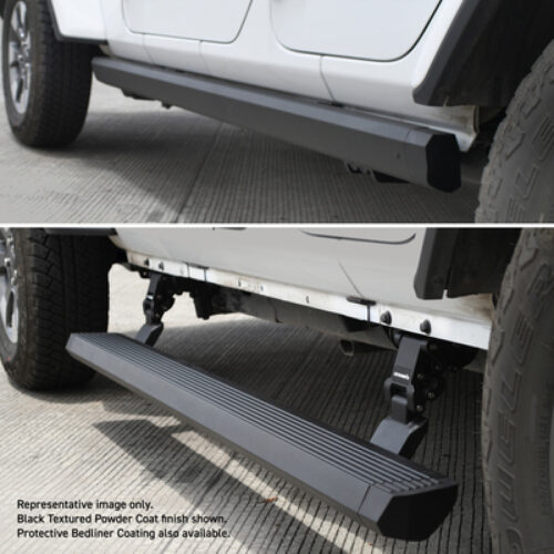 Alternative view of RealTruck 20-24 Jeep Gladiator CC 4dr VoltStep Electric Running Board Kit (Cut/Drill Req.) - Tex Blk