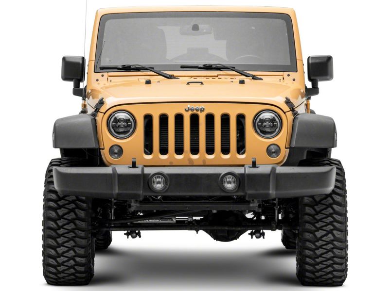 Raxiom for 2007-2018 Jeep Wrangler JK Axial 7-In LED Headlights w/ DRL Turn Signals- Black Housing (Clear) - Image 3