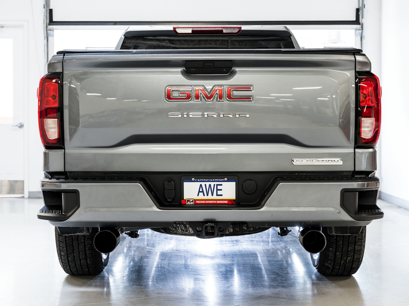 AWE Tuning 4th Gen GM 1500 5.3L 0FG Cat-Back Split Rear Exit (Flat Bumper) - Dual Diamond Tips - Image 2