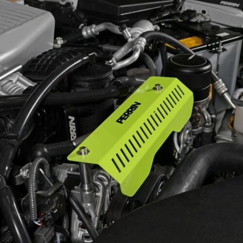 PERRIN 22-26 Subaru WRX Pulley Cover - Neon Yellow (SHORT - For Use w/PERRIN AOS) - Image 6