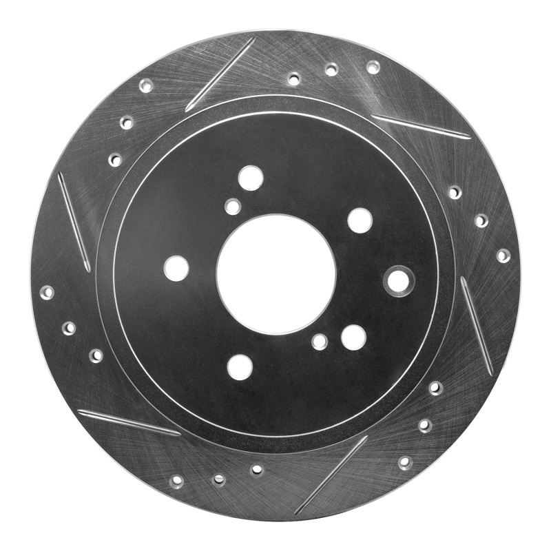 R1 Concepts for 89-96 Nissan 300ZX Turbo Rear Left Drilled & Slotted Silver Brake Rotor