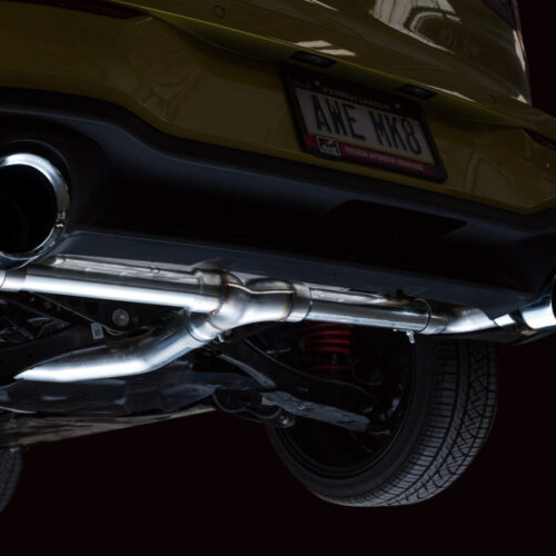Alternative view of AWE Tuning 3020-32658 2022 VW GTI MK8 Track Edition Exhaust - Chrome Silver Tips