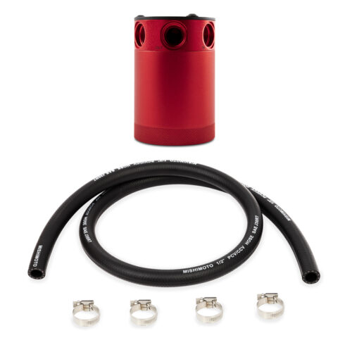 Mishimoto Compact Baffled Oil Catch Can 3-Port - Red - Image 2