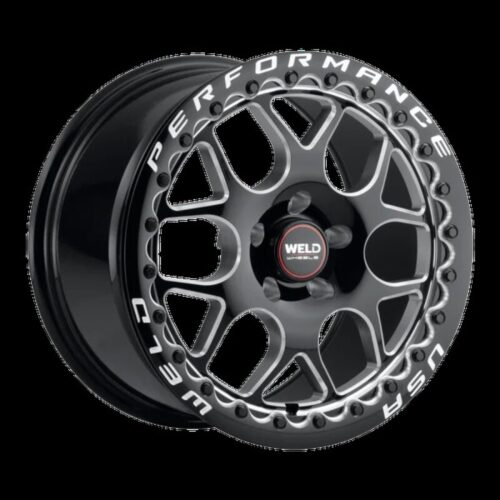 Weld Solana Beadlock 17x10 / 5x115 BP / ET30 / 78.1mm Bore - Gloss Black MIL DIA Wheel