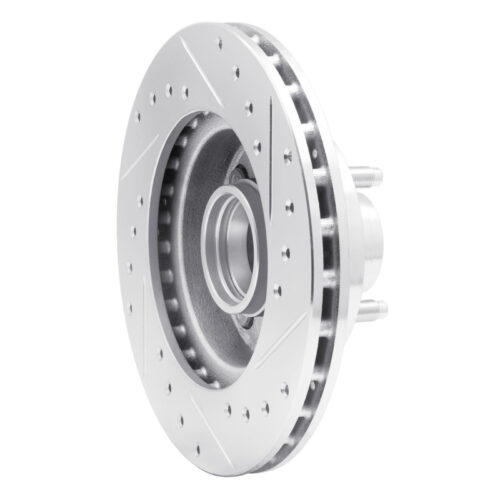 R1 Concepts for 78-93 Ford Thunderbird Front Left Drilled & Slotted Silver Brake Rotor - Image 4