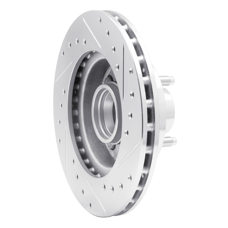 R1 Concepts for 78-93 Ford Thunderbird Front Left Drilled & Slotted Silver Brake Rotor - Image 4
