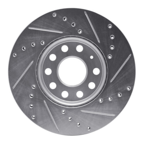 R1 Concepts for 05-25 Audi A3 (Mexico) Front Left Drilled & Slotted Silver Brake Rotor - Image 5