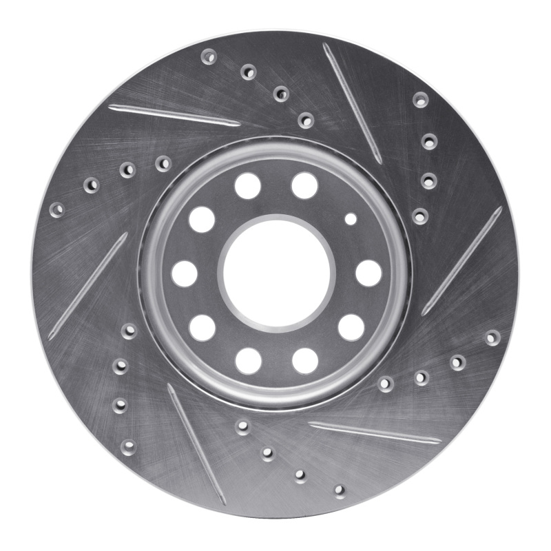 R1 Concepts for 05-25 Audi A3 (Mexico) Front Left Drilled & Slotted Silver Brake Rotor - Image 5