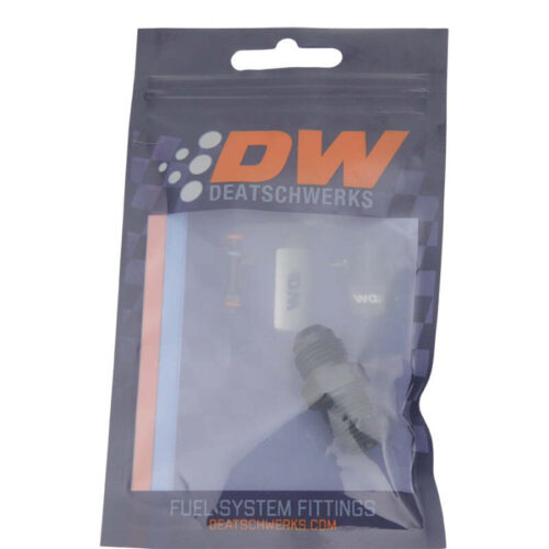 Alternative view of DeatschWerks 6AN Male Flare to 1/4in Male NPT Adapter - Anodized Matte Black