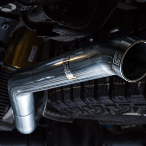 Alternative view of AWE Tuning Tips) for 22-23 GMC Sierra 1500 AT4X 6.2L 0FG Catback Split Dual (Flat Bumper) - Bashguard(No
