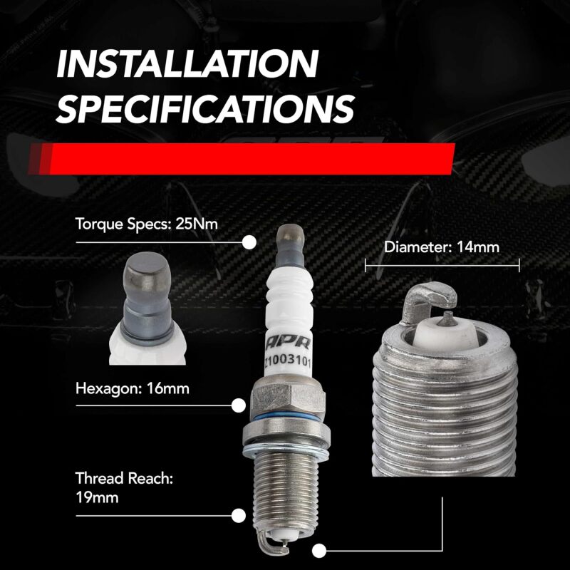 APR EA888.1/2/EA837/EA113 Iridium Pro Spark Plug - Heat Range 9 - 14mm x 19mm x 16mm - SINGLE - Image 7