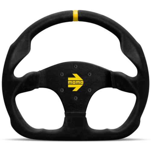 Momo R1960/32S MOD30 Steering Wheel 320 mm - Black Suede/Black Spokes/1 Stripe