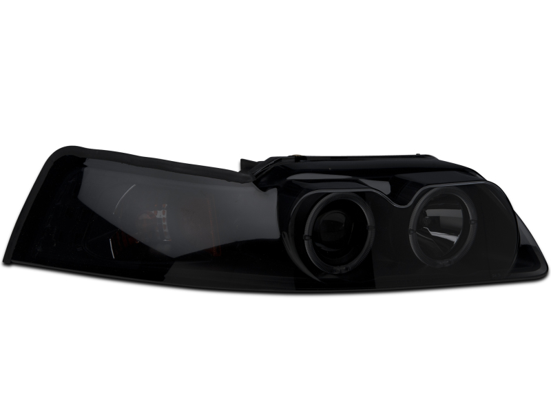 Raxiom for 1999-2004 Ford Mustang Dual LED Halo Projector Headlights- Black Housing (Smoked Lens) - Image 5