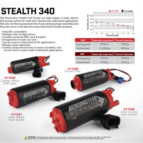 Aeromotive 340 Series Stealth In-Tank E85 Fuel Pump - Center Inlet - Offset (GM applications) - Image 10