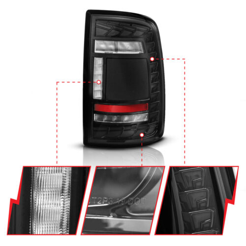 ANZO 19-24 RAM 2500/3500 Full LED Tail Lights SeqSig Black - Pair - Image 3
