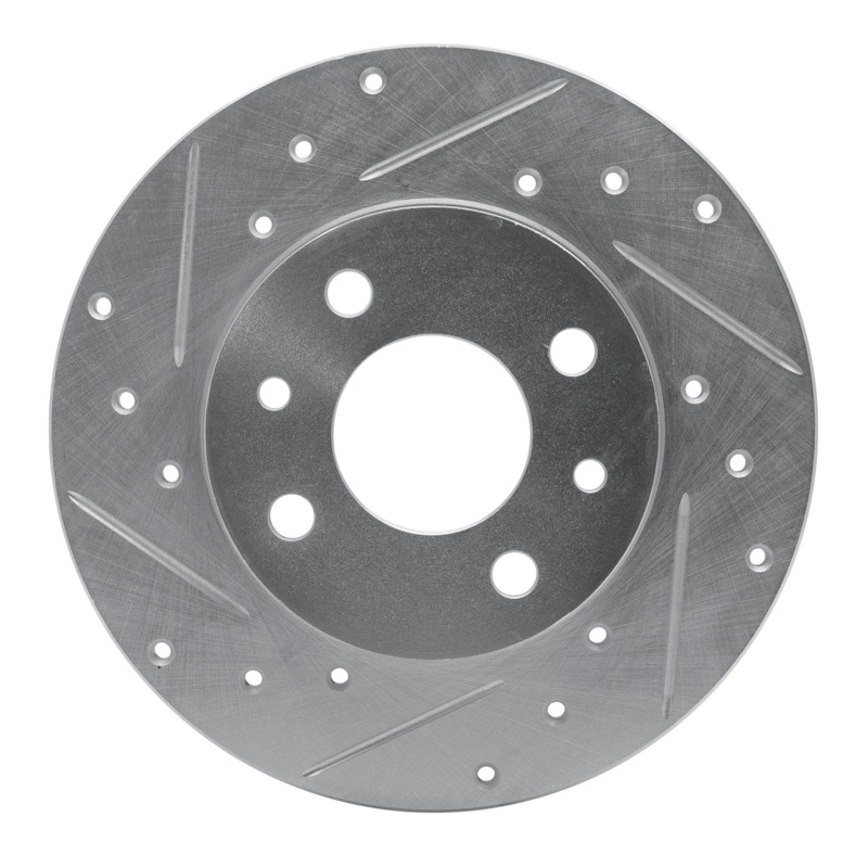 R1 Concepts for 2009-2019 Fiat 500 (USA/Canada) Rear Left Drilled & Slotted Silver Brake Rotor