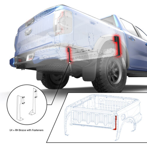 Alternative view of EGR 24-25 Ford Ranger w/ 5ft Bed J-Brace Support for RollTrac