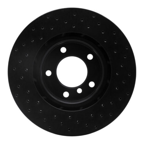 R1 Concepts for 95-99 BMW M3 E36 Right Front Drilled Black Brake Rotor - Image 6