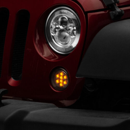 Raxiom for 2007-2018 Jeep Wrangler JK Axial Series LED Amber Turn Signals (Smoked) - Image 3