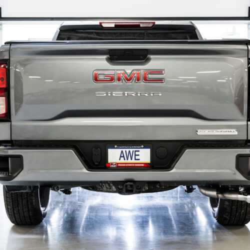AWE Tuning 4th Gen GM 1500 5.3L 0FG Cat-Back Dual Side Exit (Flat Bumper) - Chrome Tips - Image 10