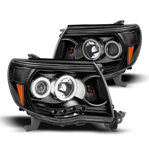 Alternative view of Raxiom for 2005-2009 Tacoma Super White LED Halo Projector Headlights- Black Housing (Clear Lens)
