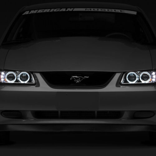 Raxiom for 1999-2004 Ford Mustang Dual LED Halo Projector Headlights- Chrome Housing (Clear Lens) - Image 9