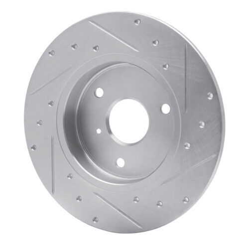 R1 Concepts for 05-16 Smart Fortwo Front Left Drilled & Slotted Silver Brake Rotor - Image 4