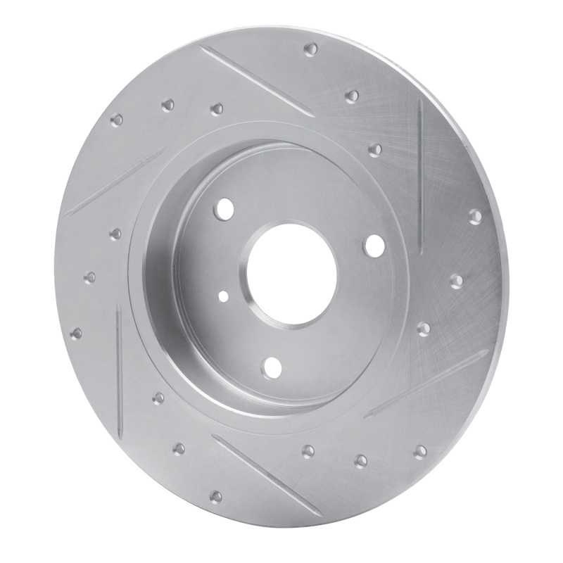 R1 Concepts for 05-16 Smart Fortwo Front Left Drilled & Slotted Silver Brake Rotor - Image 4