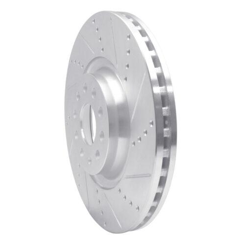 Alternative view of R1 Concepts for 2012-2025 Audi TTS Quattro Front Right Drilled & Slotted Silver Brake Rotor