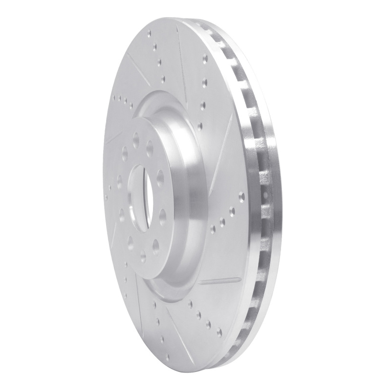 R1 Concepts for 2012-2025 Audi TTS Quattro Front Right Drilled & Slotted Silver Brake Rotor - Image 2