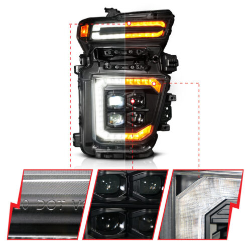 ANZO Z-Series 20-23 Chevy Silverado 2500/3500 Z-Series Full LED Proj Headlights Black - Pass. Side - Image 2