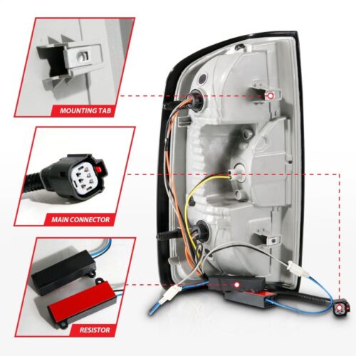 ANZO 15-21 Chevrolet Colorado Full LED Tail Lights w/ Red Lightbar Black Housing Clear Lens - Image 5