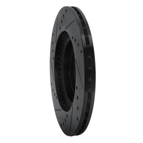 R1 Concepts for 06-15 Mazda MX-5 Miata Front Right Drilled & Slotted Black Brake Rotor - Image 4
