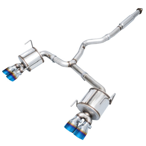 AWE Tuning Touring Edition Exhaust - Vapor Blue Quad Tips for 12-14 Subaru WRX STI