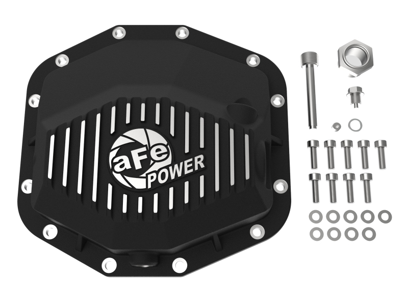 aFe Power 21-22 Ram 1500 TRX Hemi V8 6.2L (sc) PRO Series Rear Differential Cover Black w/ Machined - Image 3