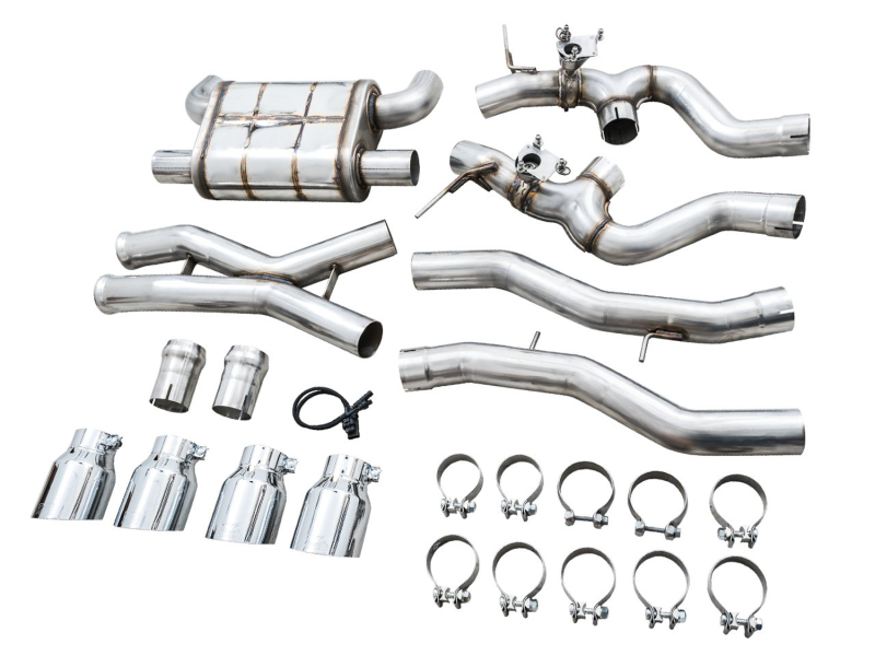 AWE Tuning SwitchPath Cat-Back Exhaust for BMW G8X M3/M4 - Chrome Silver Tips - Image 10