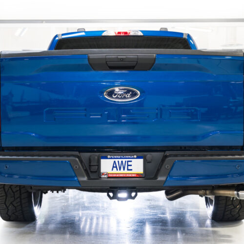 AWE Tuning Cat-Back Exhaust - 4.5in Dual Side Exit Chrome Tips for 21-25 Ford F150 (14th Gen Reg Cab) - Image 3