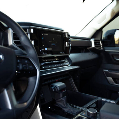 Alternative view of DV8 Offroad 22-23 Toyota Tundra Center Console Molle Panels/Device Mount