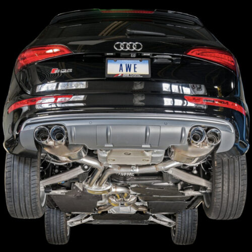 Alternative view of AWE Tuning Touring Edition Exhaust - Quad Outlet Chrome Silver Tips for Audi 8R SQ5