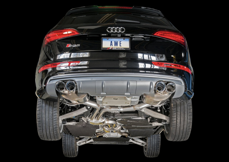 AWE Tuning Touring Edition Exhaust - Quad Outlet Chrome Silver Tips for Audi 8R SQ5 - Image 2