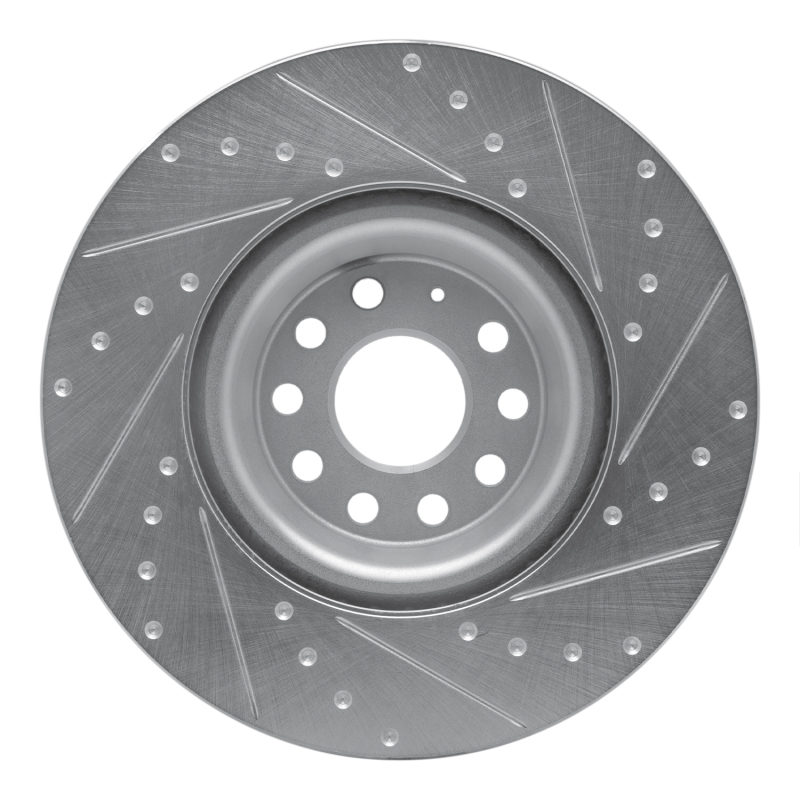 R1 Concepts for 2012-2025 Audi S3 (USA/Canada) Front Left Drilled & Slotted Silver Brake Rotor - Image 5