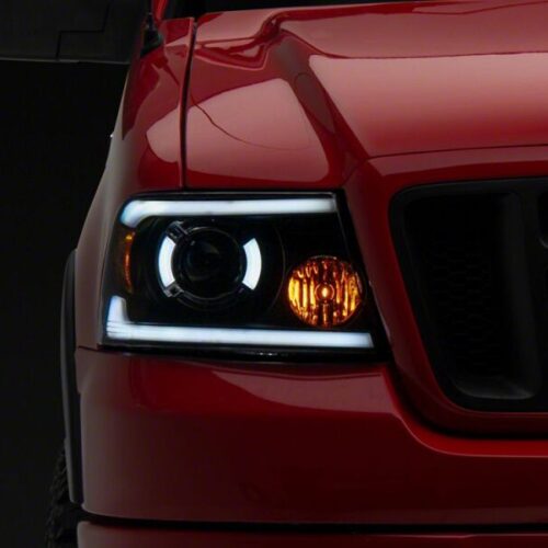 Raxiom for 2004-2008 Ford F-150 Axial Series LED Proj Headlights/Seq LED Bar- Black- Clear Lens - Image 2