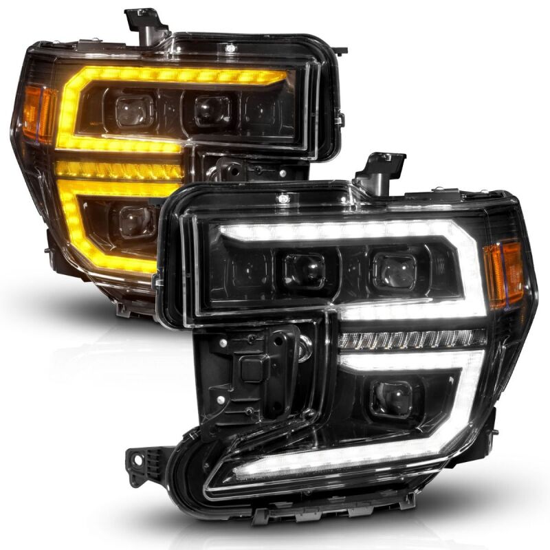 ANZO 19-21 GMC Sierra 1500 LED Projector Headlight w/Switchback+Sequential - Black - Image 2