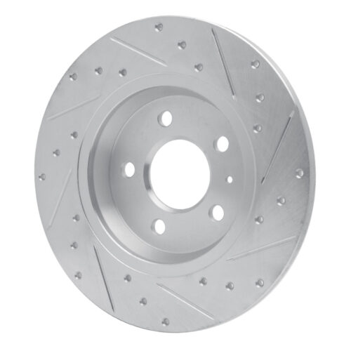 R1 Concepts for 08-25 Audi Q5 (USA/Canada Excl Hybrid) Rear Left Drilled & Slotted Silver Brake Rotor - Image 4