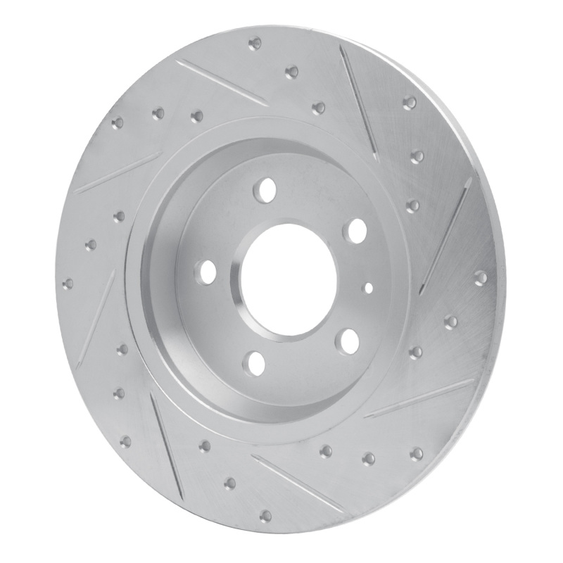 R1 Concepts for 08-25 Audi Q5 (USA/Canada Excl Hybrid) Rear Left Drilled & Slotted Silver Brake Rotor - Image 4