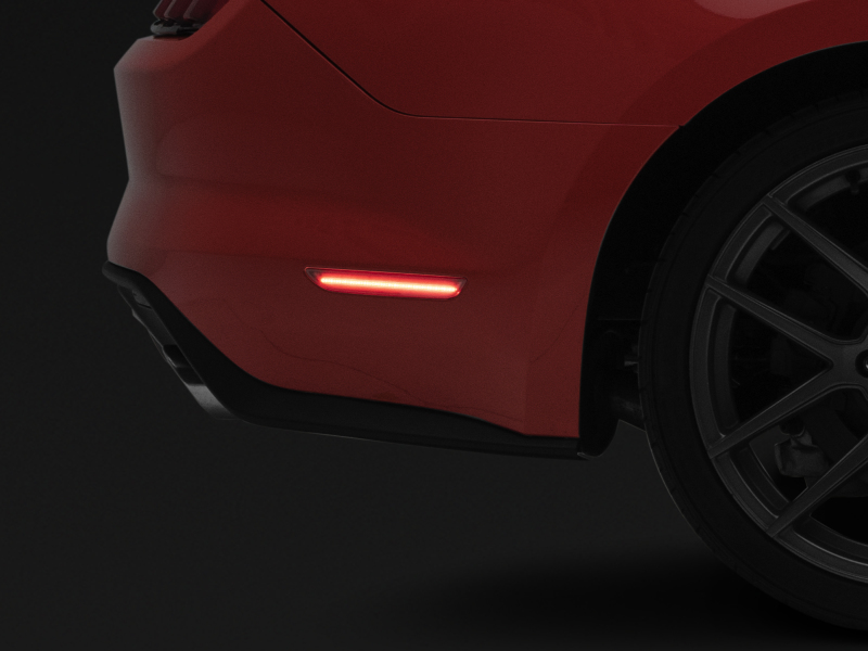 Raxiom for 2015-2022 Ford Mustang Axial Series LED Side Marker Lights Rear (Smoked)