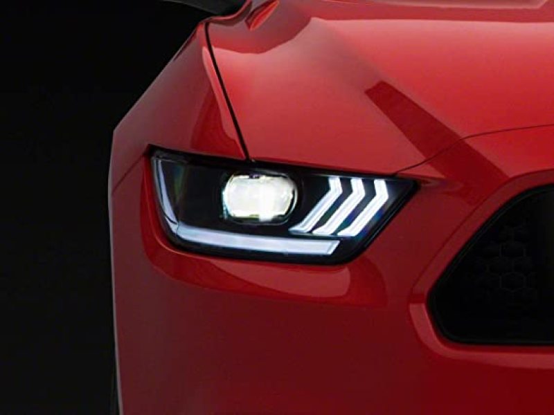 Raxiom for 2015-2017 Ford Mustang Projector Headlights OEM HID Bulbs- Black Housing (Clear Lens) - Image 2